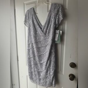 Silver/grey sequined Mother of Bride Dress size 16W